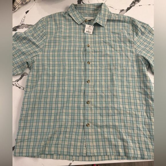 NWT Mens teal checkered shirt - Picture 1 of 4